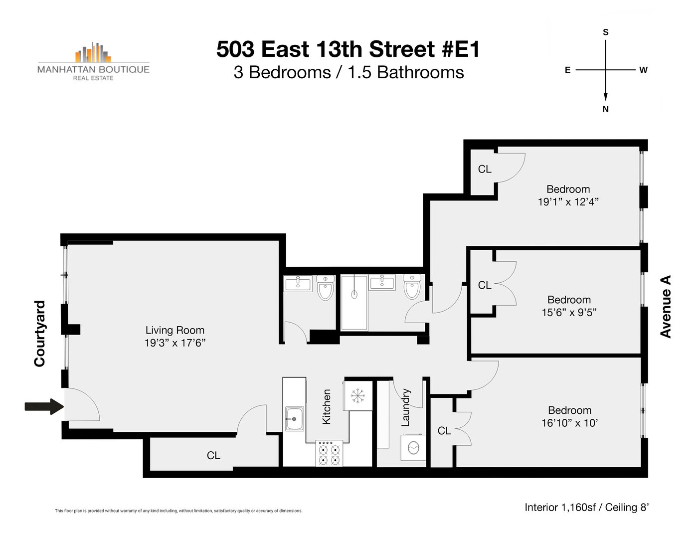 503 East 13th Street #E1 floor plan