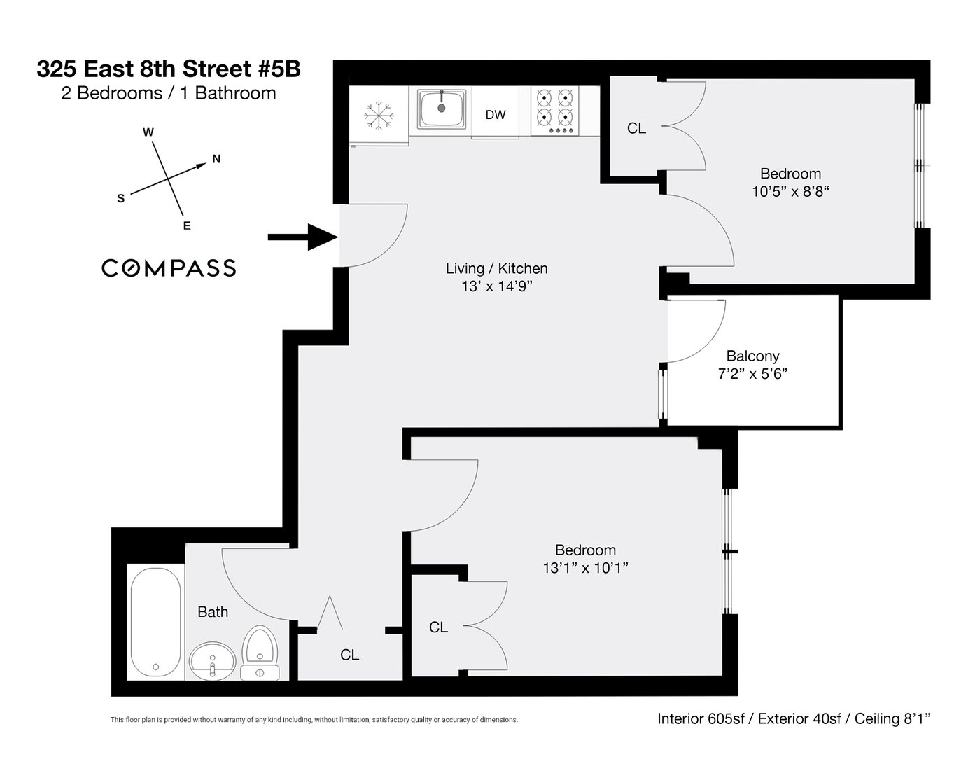 325 East 8th Street #5B floor plan